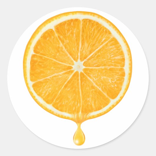 Oranje sap ronde sticker (Voorkant)