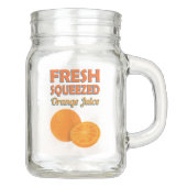 Oranje sap, vers, ingedrukt mason jar (Voorkant)