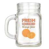 Oranje sap, vers, ingedrukt mason jar (Achterkant)