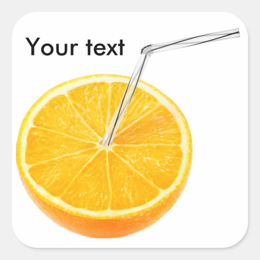 Oranje sap vierkante sticker (Voorkant)