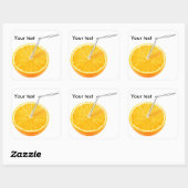 Oranje sap vierkante sticker (Vel)