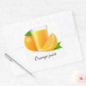 Oranje sap vierkante sticker (Envelop)