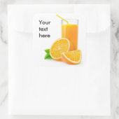 Oranje sap vierkante sticker (Tas)