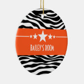 Oranje Sassy Star-Ornament Keramisch Ornament (Rechts)