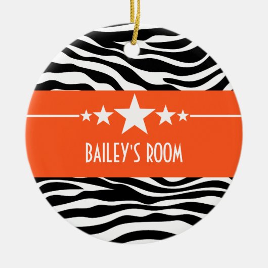 Oranje Sassy Star-Ornament Keramisch Ornament (Voorkant)