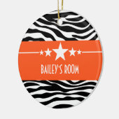 Oranje Sassy Star-Ornament Keramisch Ornament (Links)