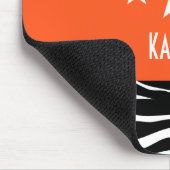 Oranje Sassy Star Zebra Mousepad Muismat (Hoek)