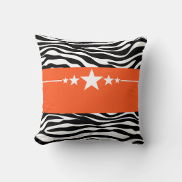 Oranje Sassy Star Zebra Pillow Kussen