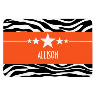 Oranje Sassy Star Zebra Premium Magnet Magneet