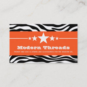 Oranje Sassy Star Zebra Print Visitekaartje