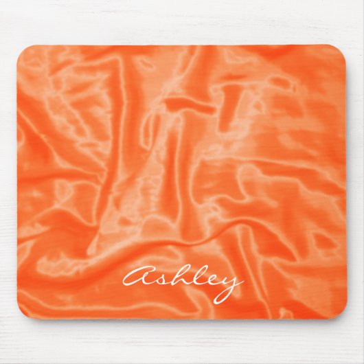 Oranje Satin - Computer Mousepad Muismat (Voorkant)