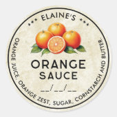  oranje saus ingrediënten inblikken label (Voorkant)