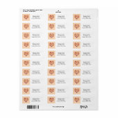 Oranje Scandinavische Hart Valentijnse Etiket (Full Sheet)