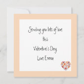 Oranje Scandinavische Hart Valentijnse Feestdagenkaart (Achterkant)