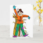 Oranje Scarecrow Kaart (Gele Bloem)