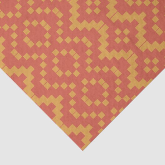 Oranje Scarlet Tribale Etnische Zwemveer Tissuepapier (Detail)