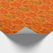 Oranje Scatterletter Feast Paper Cadeaupapier (Hoek)