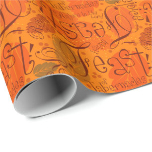 Oranje Scatterletter Feast Paper Cadeaupapier