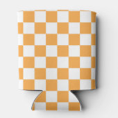 Oranje schaakbordpatroon blikjeskoeler (Achterkant)