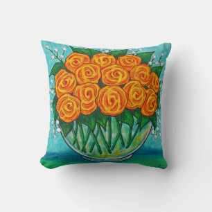 Oranje schaal Polyester Sierkussen 16 "x 16"