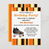 Oranje Schaats van Roller - Birthday-partij - Oran Kaart (Voorkant / Achterkant)