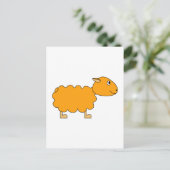 Oranje schapen briefkaart (Staand voorkant)