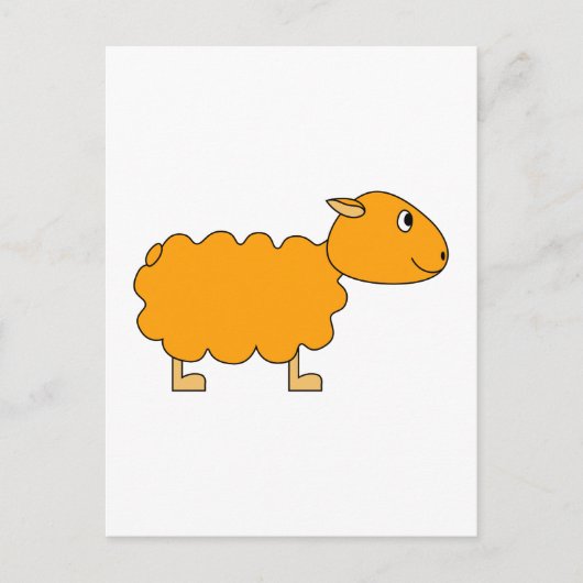 Oranje schapen briefkaart (Voorkant)