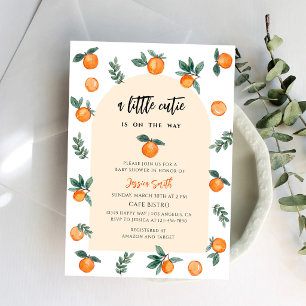 Oranje schattig baby shower luier raffle kaart