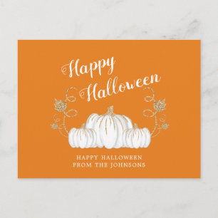 Oranje Schattig Pompoen Gelukkig Halloween Briefkaart