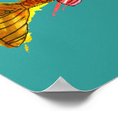 Oranje schattige goudvis poster (Hoek)