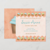 Oranje Schattigee cupcakes Kaart (Voorkant / Achterkant)