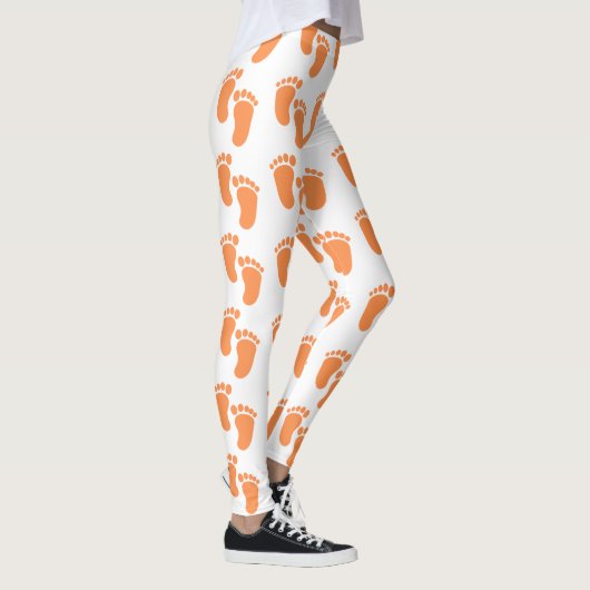 Oranje Schattigee en minimalistische Baby feet Leg Leggings (Rechts)