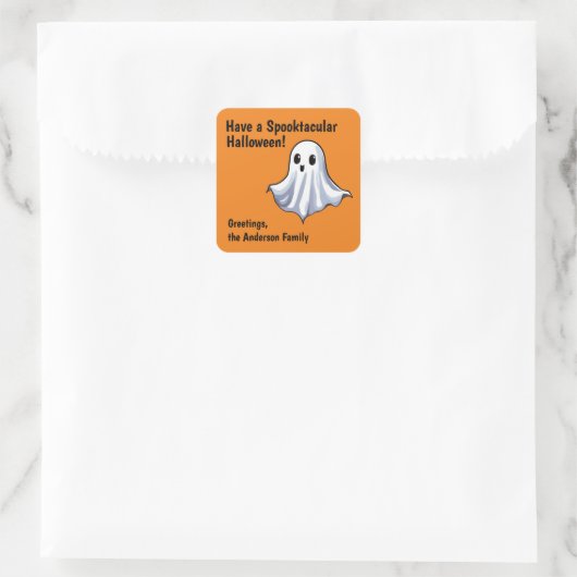 Oranje Schattigee Halloween Ghost Sticker (Tas)