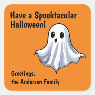 Oranje Schattigee Halloween Ghost Sticker
