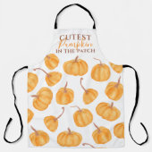 Oranje schattigste pompoenen patroon waterverf quo schort (Voorkant)