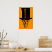 Oranje Schedel Hoed Hoedenband Poster (Keuken)