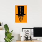 Oranje Schedel Hoed Hoedenband Poster (Thuiskantoor)