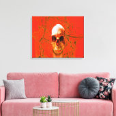 Oranje Schedel in Water Canvas Afdruk (Insitu (Woonkamer))