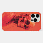 Oranje schedel iPhone hoesje (Achterkant horizontaal)