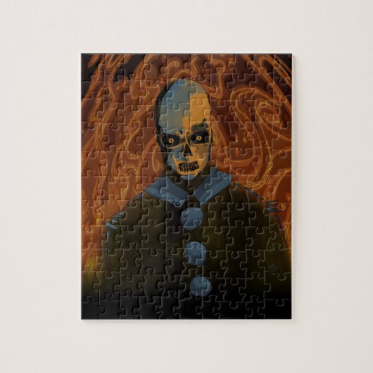 Oranje schedel legpuzzel (Verticaal)