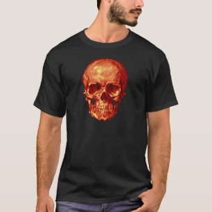 Oranje schedel t-shirt
