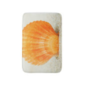 Oranje schelp rechtop in zand badmat (Voorkant Verticaal)