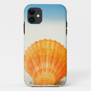 Oranje schelp rechtop in zand Case-Mate iPhone case