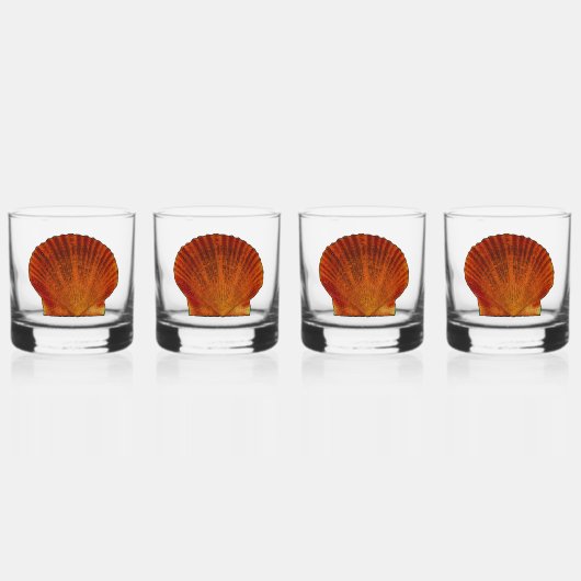 Oranje schelp schelp whisky glas (Voorkant)