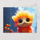 Oranje schepsel feestdagenkaart (Voorkant)