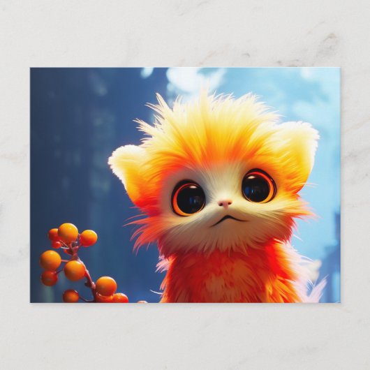 Oranje schepsel feestdagenkaart (Voorkant)