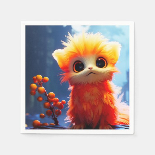 Oranje schepsel servet (Voorkant)