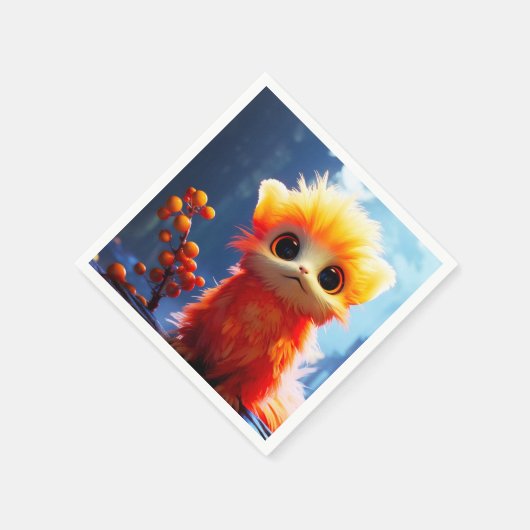 Oranje schepsel servet (Hoek)