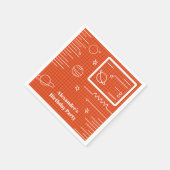 Oranje scherm ruimteschip thema Birthday Servet (Hoek)