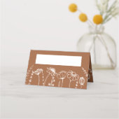 Oranje schetsen van wilde bloemen, eenvoudig plaatskaartje (Voorkant)